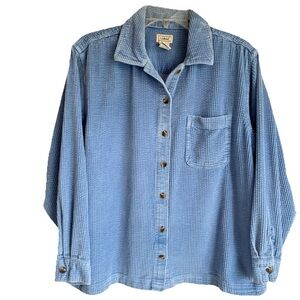 L.L. Bean Vintage Cotton Corduroy Wide Whale Button Down Shirt Jacket Shacket MP